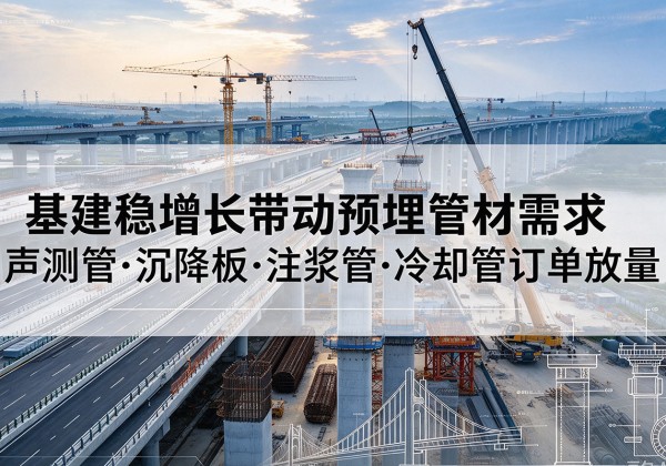 乾县基建稳增长带动预埋监测管材需求，声测管、沉降板、注浆管订单持续放量